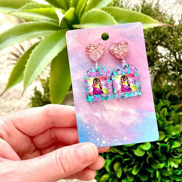 Lisa Frank Penguin Acrylic Earrings - Picture 3 of 5